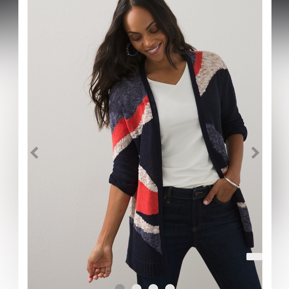 Chico’s Jacquard abstract print cardigan